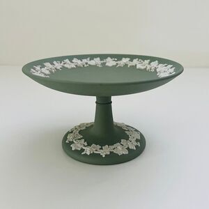 WEDGWOOD Sage Green Jasperware Pedestal Compote Tazza